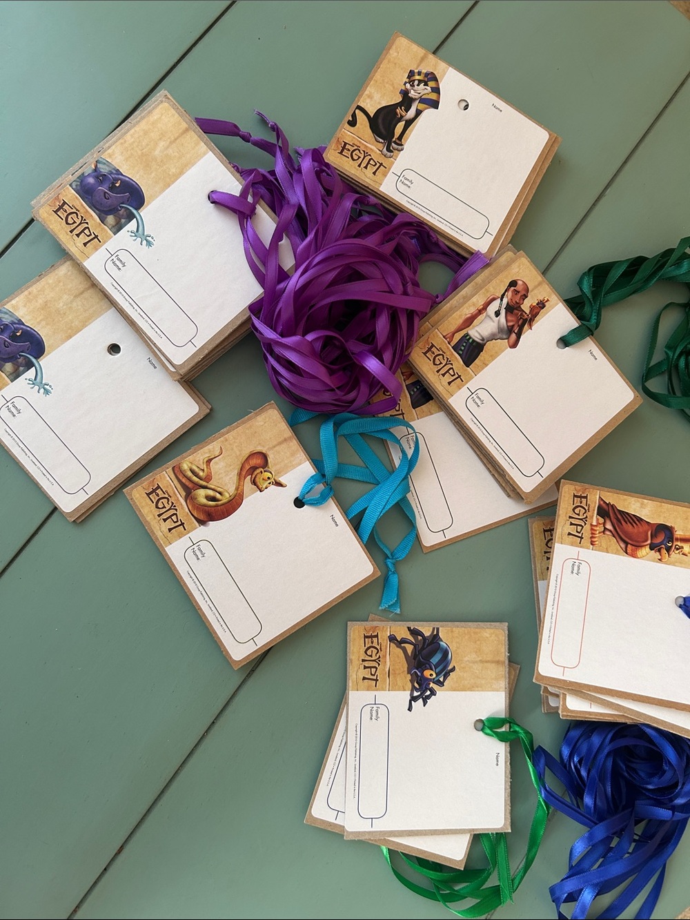Fun Mix of Egypt Themed Name Tags